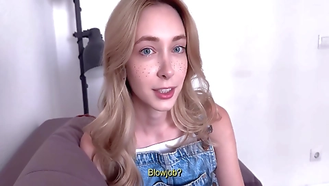 Hot chick fucks in the kitchen