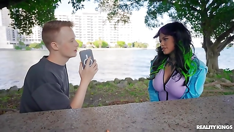 Two horny guys are a tight pussy