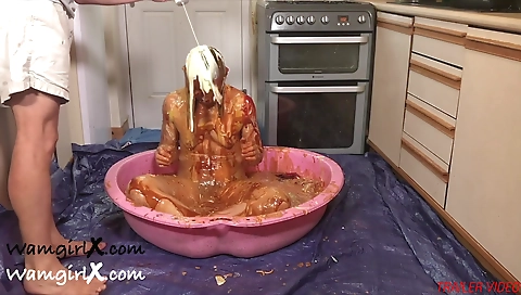 Hot blonde with huge tits masturbates